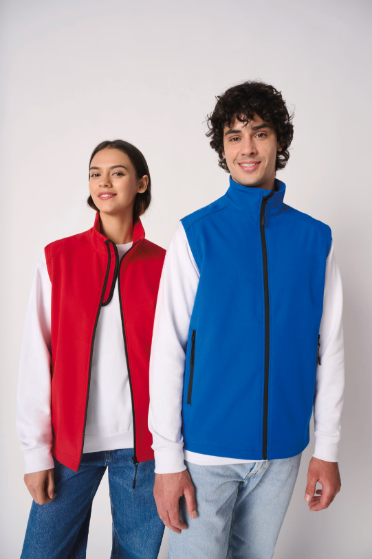 Colete softshell 2 camadas unissexo